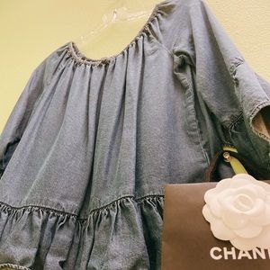 Sanctuary Denim Off-Shoulder Peplum Top